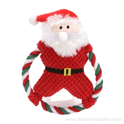 Plush Christmas series squeaky molar dog chew toy